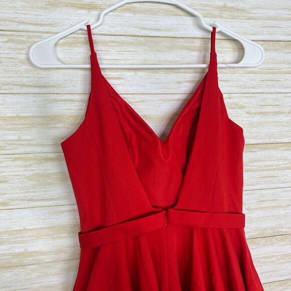 Ieena for Mac Duggal Red Low Back A-Line Party Dress - Picture 7 of 7
